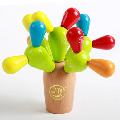 Wooden Aphabet Cactus -  Fine motor skills toys