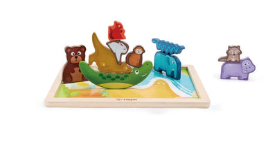 Fidtoy Wildlife Puzzle & Play - Jouet Éducatif en Bois pour Enfants