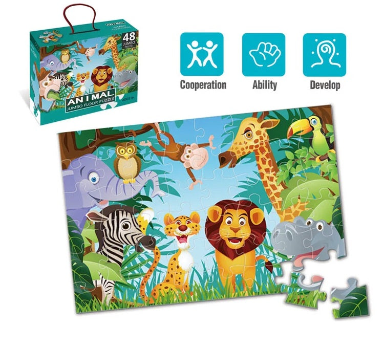 Animal world Jumbo Floor Puzzles - 48 pieces