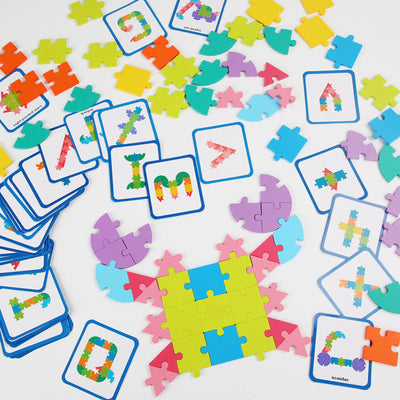 Fidtoy 65-Piece Wooden 3D Puzzle – Montessori Logical Thinking Toy for Kids Ages 4-6