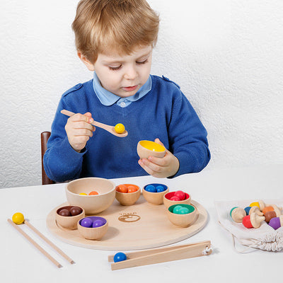 Jeu de tri des couleurs en bois - Les meilleurs jouets de motricité fine
