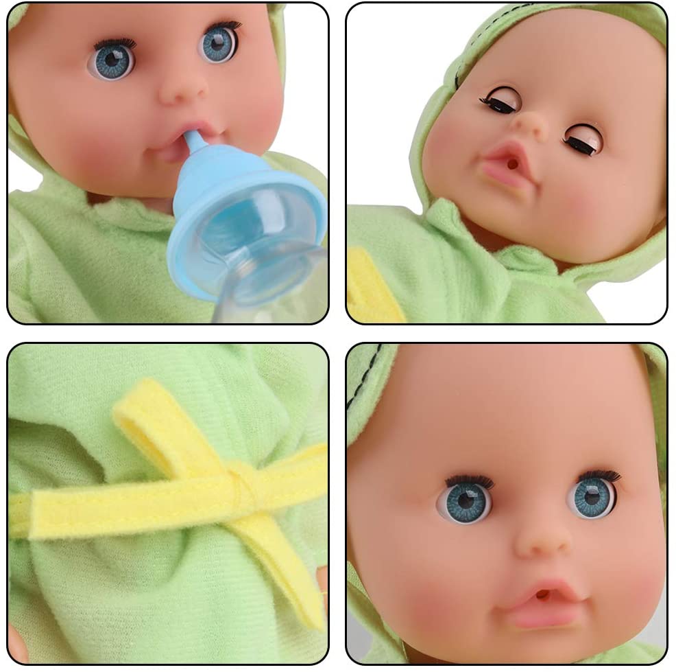 12” Interactive Swimming Baby Doll Bath Time Bathing and Swim Play Set with Toy Rubber Ring Soap Kids Toys Prefect Christmas Gift