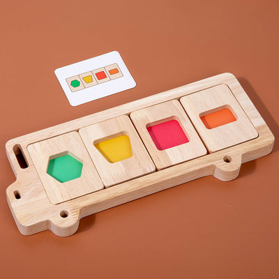 Fidtoy Wooden Shape and Number Learning Board – Montessori Toy for Toddlers 0-3