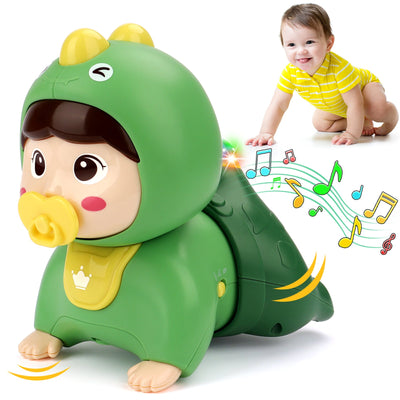 Jouet Bébé Poupée Rampante avec Musique Lumière Jouets Interactifs Éducatifs Marche Danse Jouets Sensoriels Jouet d'Éveil sur le Ventre Pour Tout-petits