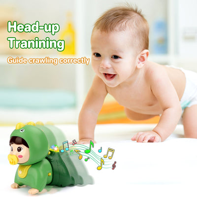 Jouet Bébé Poupée Rampante avec Musique Lumière Jouets Interactifs Éducatifs Marche Danse Jouets Sensoriels Jouet d'Éveil sur le Ventre Pour Tout-petits