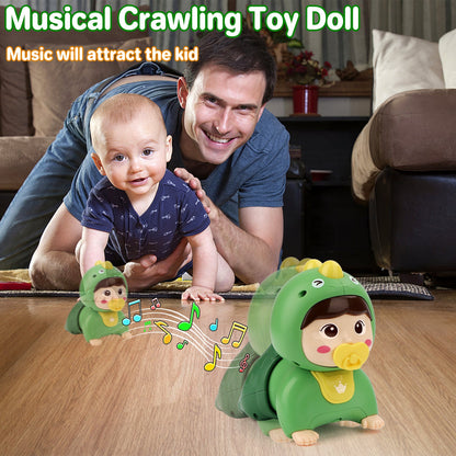Crawling Baby Doll Toy with Music Light Interactive Educational Walking Dancing Sensory Toys Tummy Time Learning Toy For Toddlers