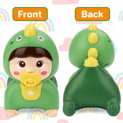 Jouet Bébé Poupée Rampante avec Musique Lumière Jouets Interactifs Éducatifs Marche Danse Jouets Sensoriels Jouet d'Éveil sur le Ventre Pour Tout-petits