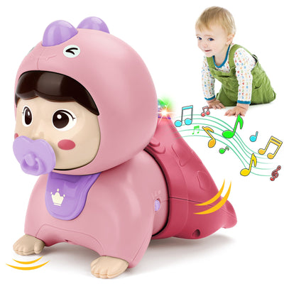 Bebé Gateando con Música y Luces, Juguete Interactivo Educativo para Caminar y Bailar, Juguetes Sensoriales, Juguete Educativo para el Tiempo Boca Abajo para Niños Pequeños