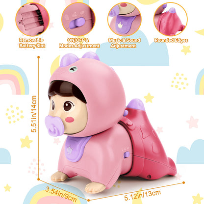 Crawling Baby Doll Toy with Music Light Interactive Educational Walking Dancing Sensory Toys Tummy Time Educational Toy For Toddlers
