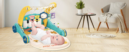 2-in-1 Baby Play Mat & Activity Gym- Plush Zoo Animal Ball Pit with Engaging Toys for Babies Aged 0-12 Months, ldeal for Early Development, Holiday Gifts, and Stimulating Playtime