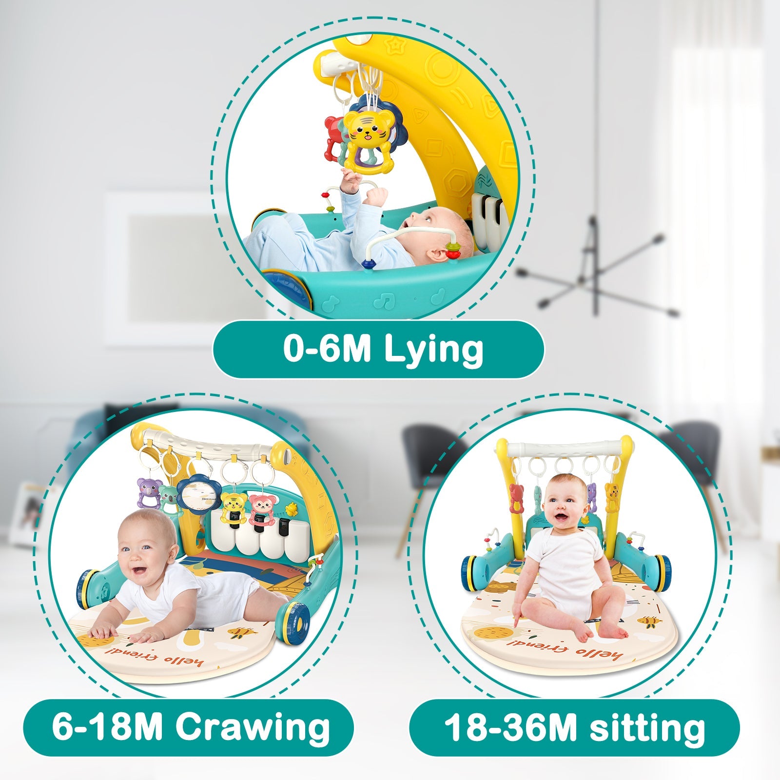 2-in-1 Baby Play Mat & Activity Gym- Plush Zoo Animal Ball Pit with Engaging Toys for Babies Aged 0-12 Months, ldeal for Early Development, Holiday Gifts, and Stimulating Playtime