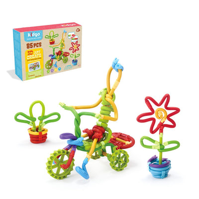 Fidtoy 3D Soft Twister Rods Building Stick Set 85 Pieces