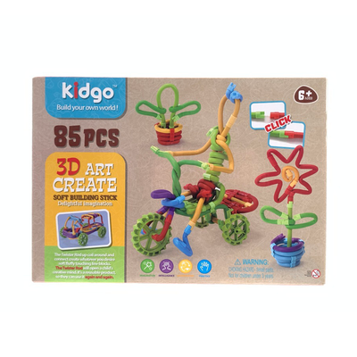 Fidtoy 3D Soft Twister Rods Building Stick Set 85 Pieces
