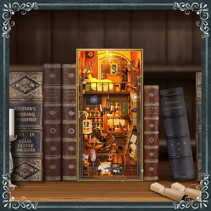 Wooden 3D DIY Book Nook Kit Micro Scene Magic Bookstore Book Stand with LED