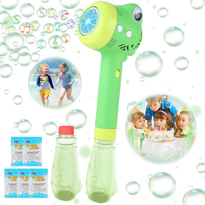 Green Crocodile Bubble Machine Portable Bubble Maker Toy Gift with Light & Music