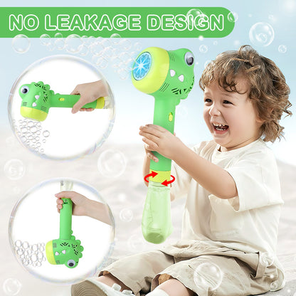 Green Crocodile Bubble Machine Portable Bubble Maker Toy Gift with Light & Music