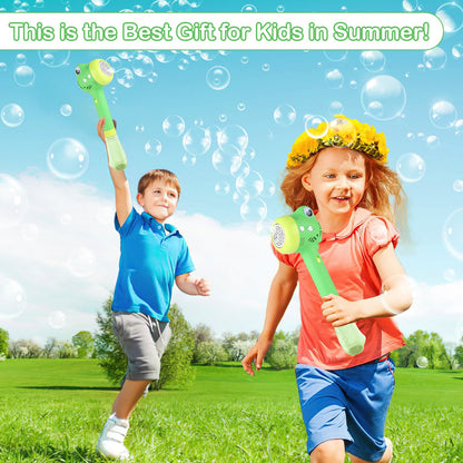 Green Crocodile Bubble Machine Portable Bubble Maker Toy Gift with Light & Music