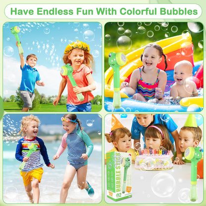 Green Crocodile Bubble Machine Portable Bubble Maker Toy Gift with Light & Music