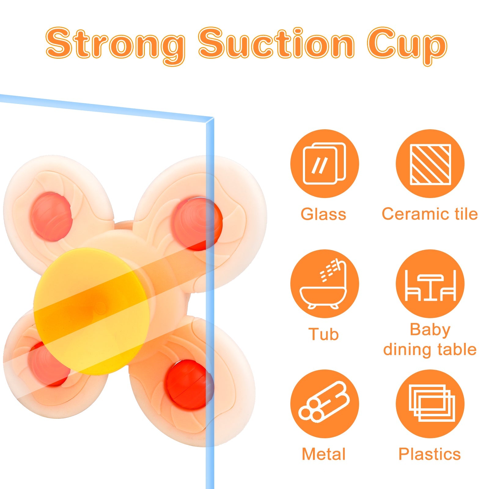 4PCS Suction Cup Hand Spinner Toys, Fidget Spinner for kids with Suction Cup Baby interactive Sensory Toy Bath Spinning Toys for Toddlers