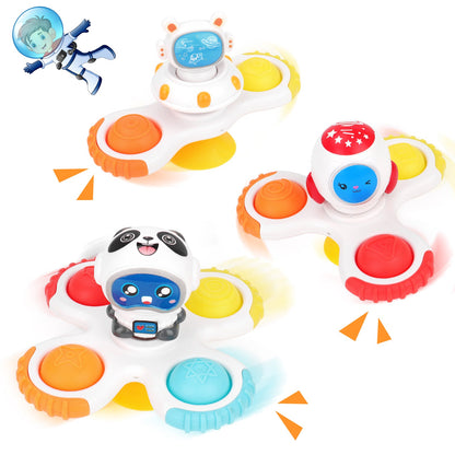 3PCS Suction Cup Hand Spinner Toys Fidget Spinner Toys for Kids with Suction Cup Baby Interactive Pop Up Sensory Toy Bath Toy
