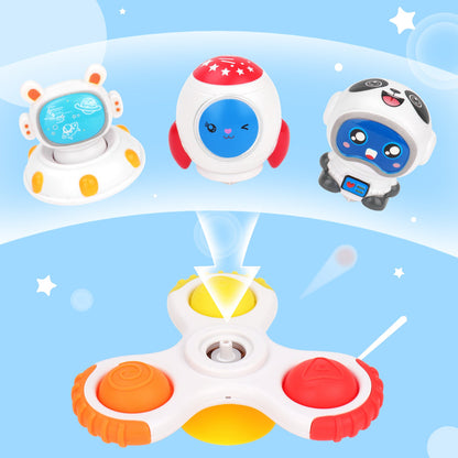 3PCS Suction Cup Hand Spinner Toys Fidget Spinner Toys for Kids with Suction Cup Baby Interactive Pop Up Sensory Toy Bath Toy