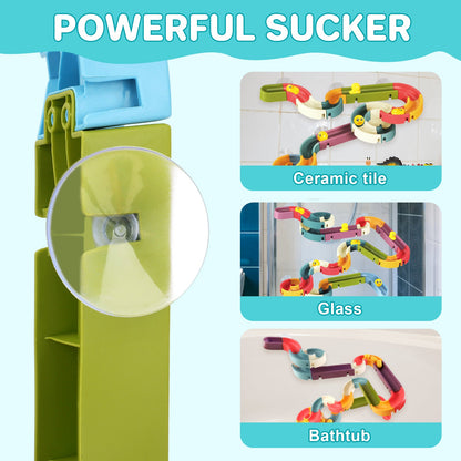 Bath Toys Baby Bathtub Toys Water Balls Slide Track Game Shower Water Slide w/Suction Cups Toddler Bath Pool Toys DIY Educational For Kids