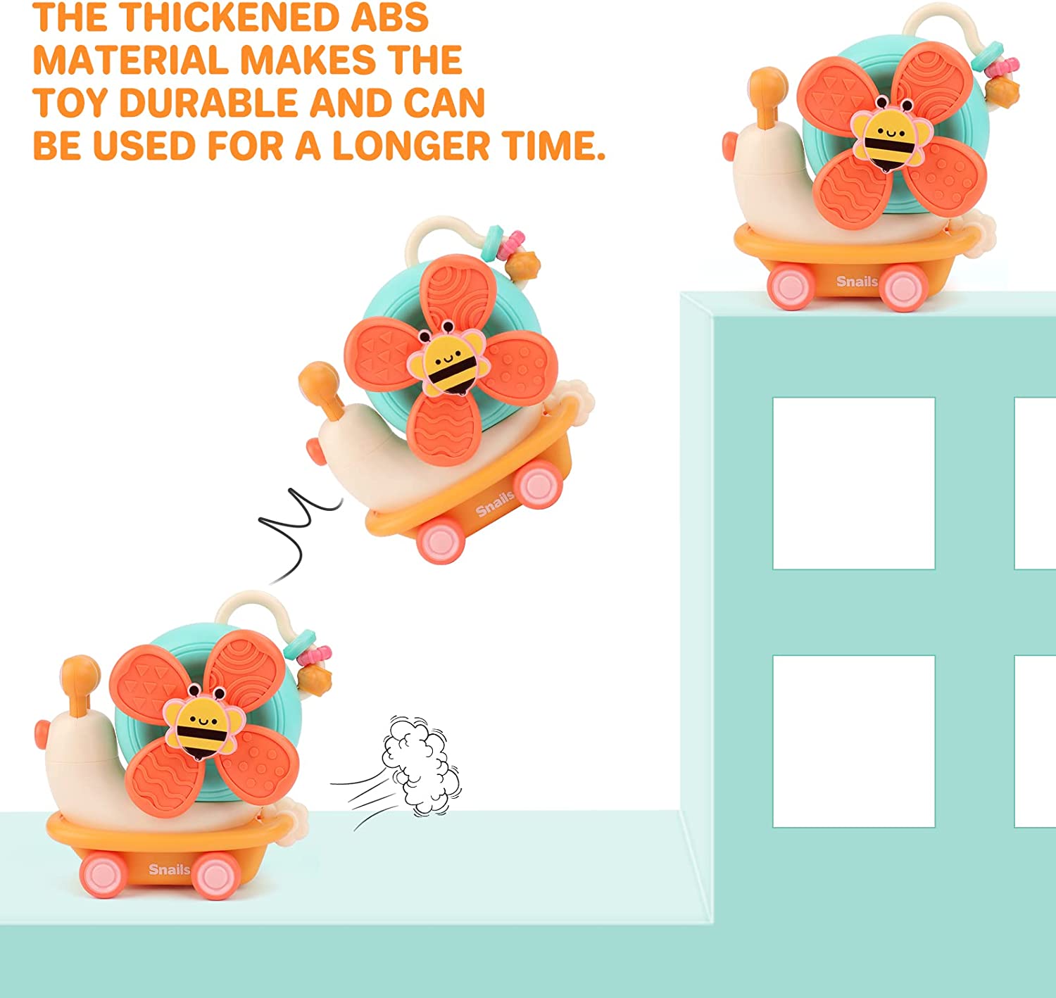 Snail Suction Cup Spinner Toys Take Apart Suction Toy Fidget Spinners for Kids Suction Toys Bath Toys Sensory Toys