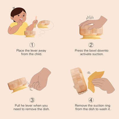 Ensemble bol et cuillère en bambou Fidtoy – Bol d'alimentation pour bébé pour la diversification alimentaire (DME)
