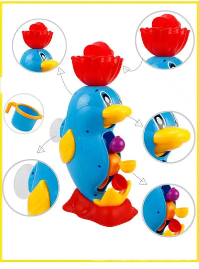 Fidtoy Bathtub Attachment Bathtub Toy – Toddler Waterwheel Bath Toy with Suction Cups for Baby Bath Time Play