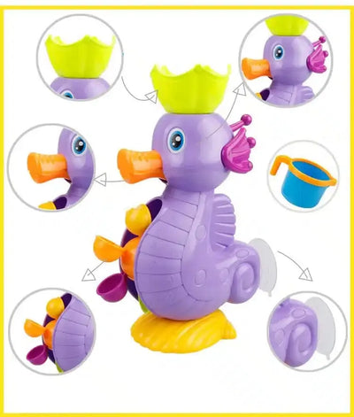 Fidtoy Bathtub Attachment Bathtub Toy – Toddler Waterwheel Bath Toy with Suction Cups for Baby Bath Time Play