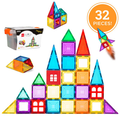 Fidtoy Magnetic Tiles Starter Set 32 Piece Building Toy