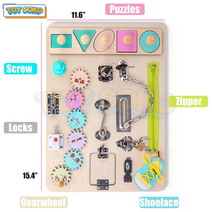 Montessori Wooden Activity Board - Learning Toys for 3 year olds