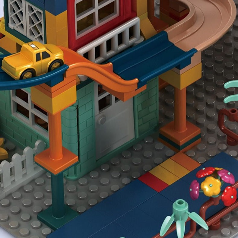 Building Blocks Car Run Set