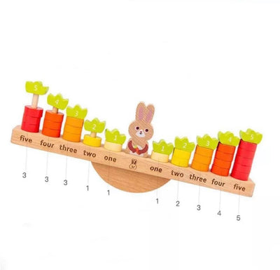 Wooden Rabbit Balance Counting- Mathematics toys