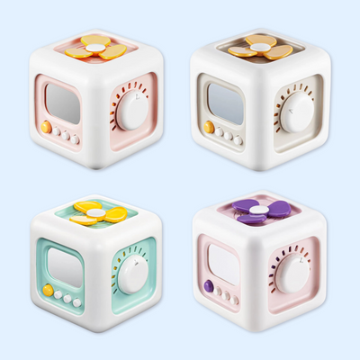 Fidtoy Montessori Busy Cube Sensory Toy for Toddlers 6-in-1 Activity