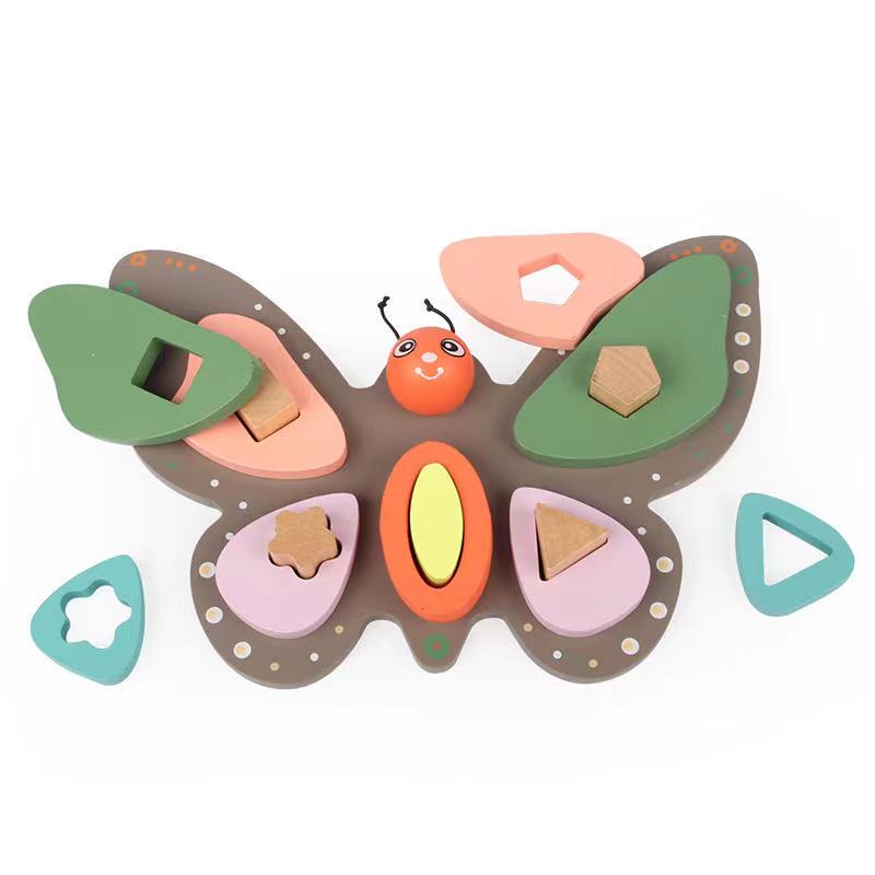 Wooden Butterfly Shape Matching-  Fine motor skills toys