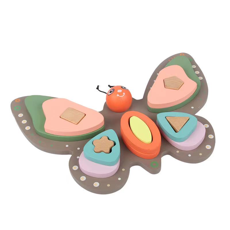 Wooden Butterfly Shape Matching-  Fine motor skills toys