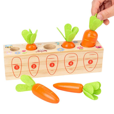 Fidtoy Digital Radish Puller – Montessori Wooden Carrot Harvest Toy for Kids