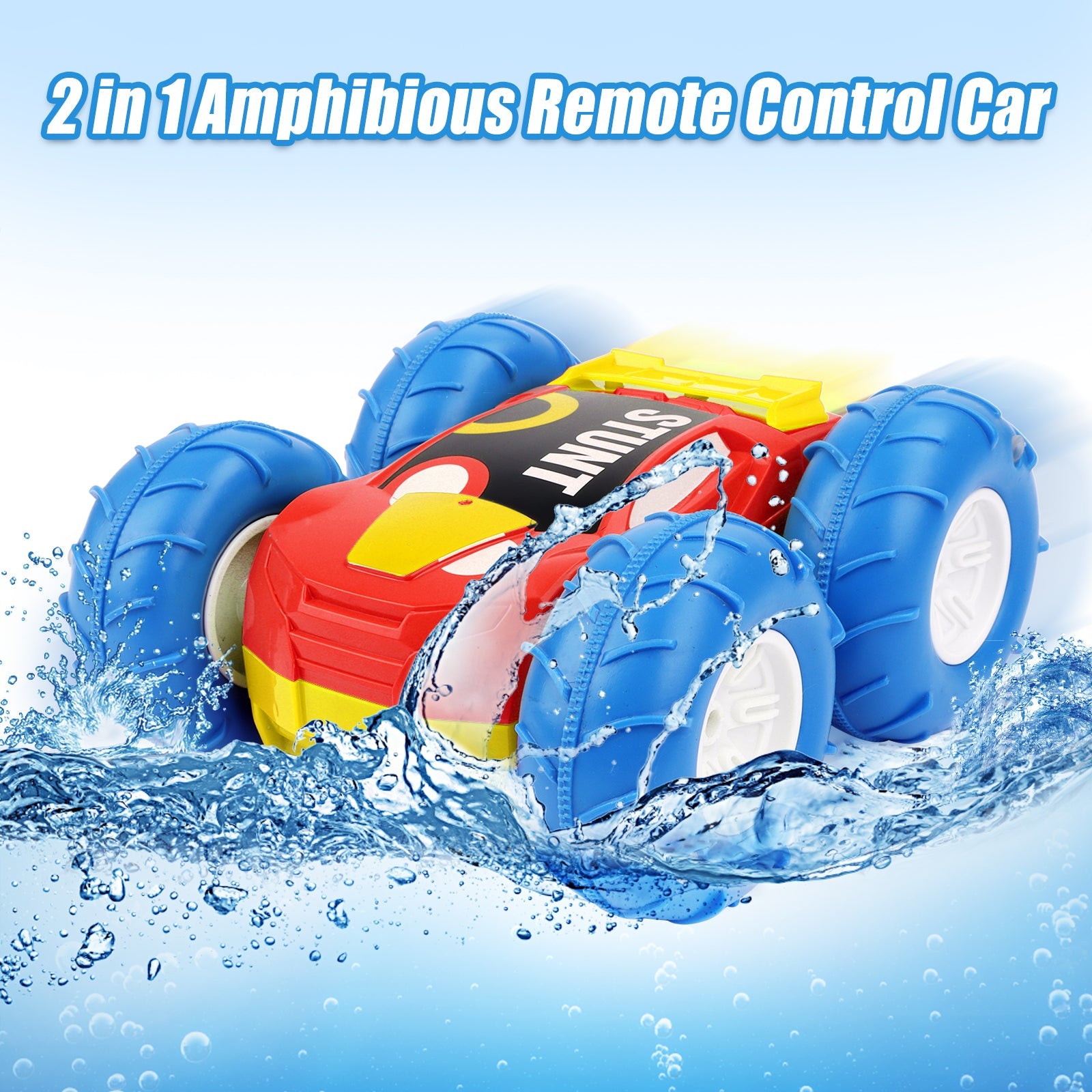 Remote Control Cars Waterproof 360° Flip Double Sided Car 2.4Ghz 15KM/H 4WD Off-Road Monster Truck LED Rechargeable Toy Car Gift for Kids