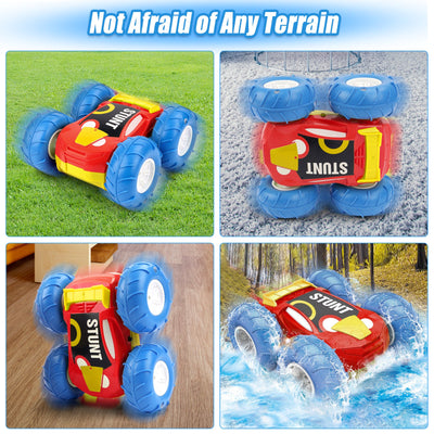 Remote Control Cars Waterproof 360° Flip Double Sided Car 2.4Ghz 15KM/H 4WD Off-Road Monster Truck LED Rechargeable Toy Car Gift for Kids