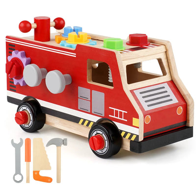 4-in-1 Fire Truck Tool Box & 47PCS Tool Set (Ages 3+)