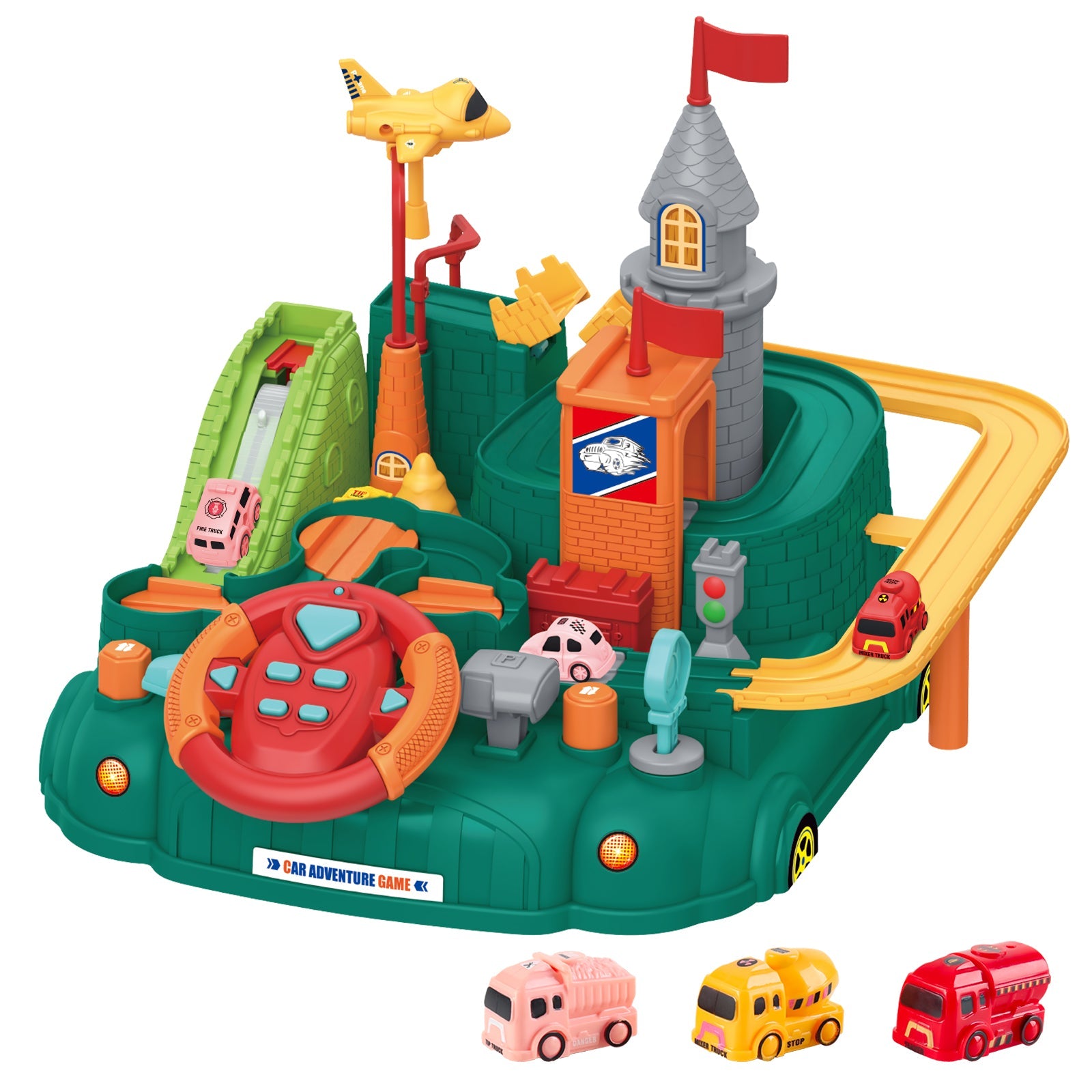 Kids Race Track Car Adventure Toy Preschool Educational Car Toys Games Puzzle Car Tracks Playsets City Rescue Toy Christmas Birthday Gifts