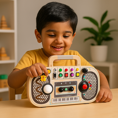 Travel Light-Up Montessori Busy Board (LED Music & Switches)