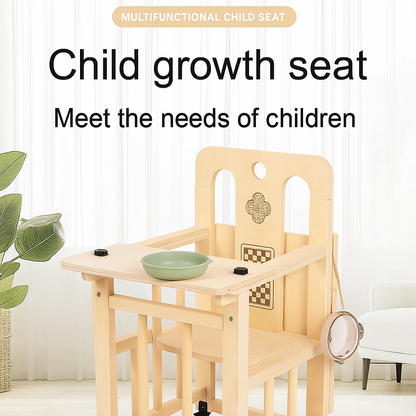 Wooden Multi-Use Baby Growth Chair with Sensory Activity Board (6–36 Months)
