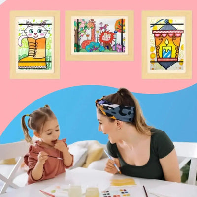 Fidtoy Frame for Children's Drawings – Large Capacity Magnetic Front Art Display for Kids