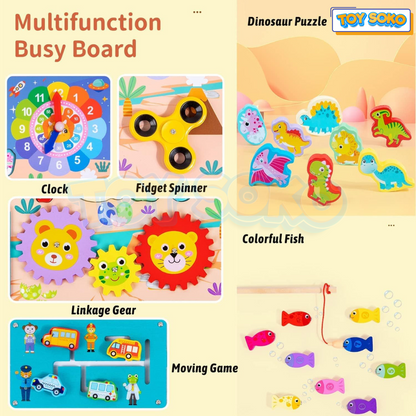 Wooden Puzzle Board – 8-in-1 children's puzzles & Sensory Toys