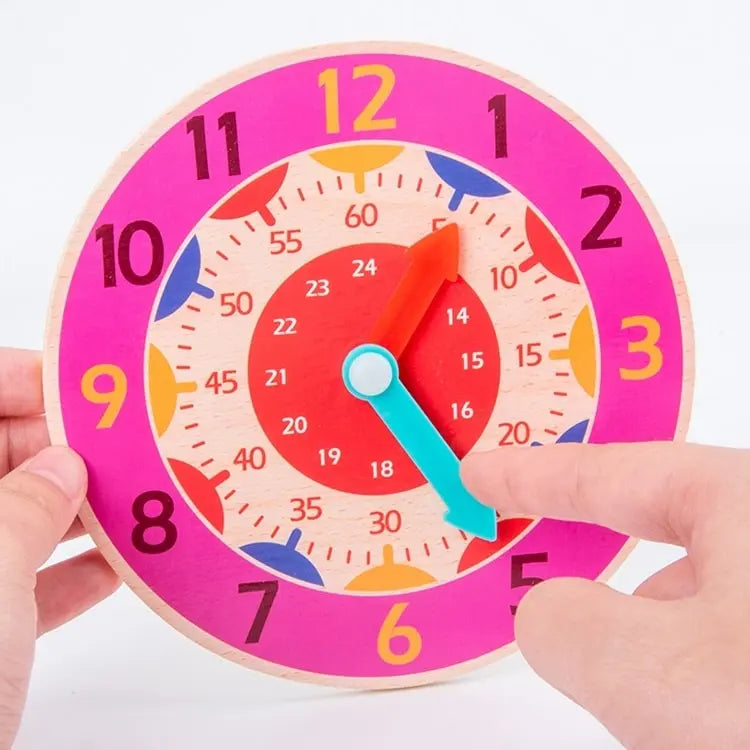 Fidtoy Horloge d'apprentissage Montessori en bois – Jouet éducatif pour les tout-petits pour l'heure et l'autonomie