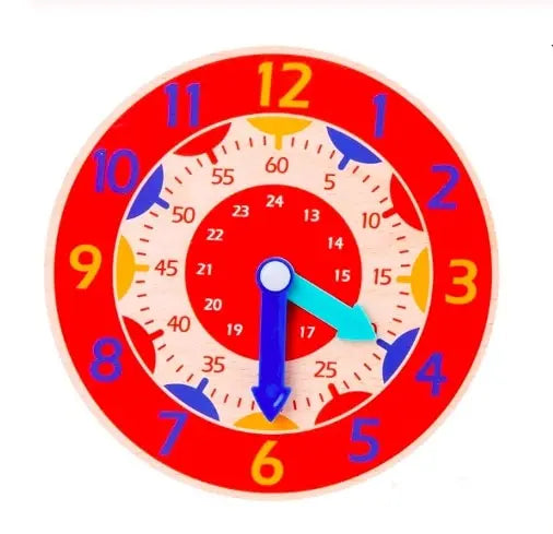 Fidtoy Horloge d'apprentissage Montessori en bois – Jouet éducatif pour les tout-petits pour l'heure et l'autonomie