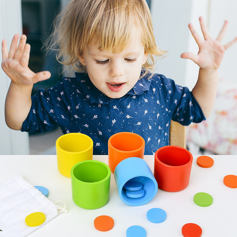 Montessori Color Classification Matching Cups - Best montessori toys