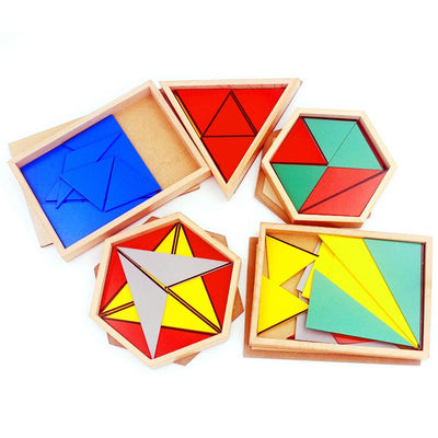 Juego de triángulos constructivos Fidtoy Material Montessori
